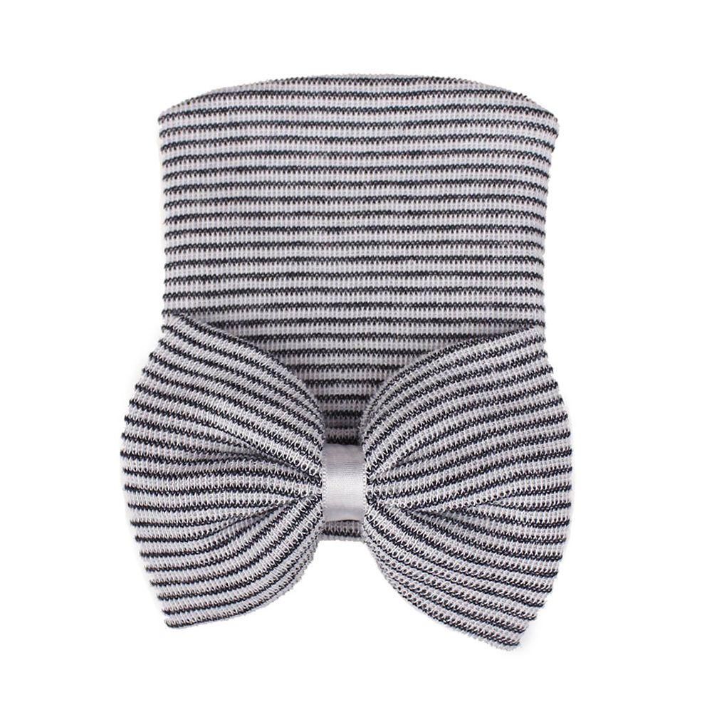 Soft for Baby Girls Stripe Infant Hat Nursery Beanie Newborn Hospital Hat Cap with Bow Baby Hats
