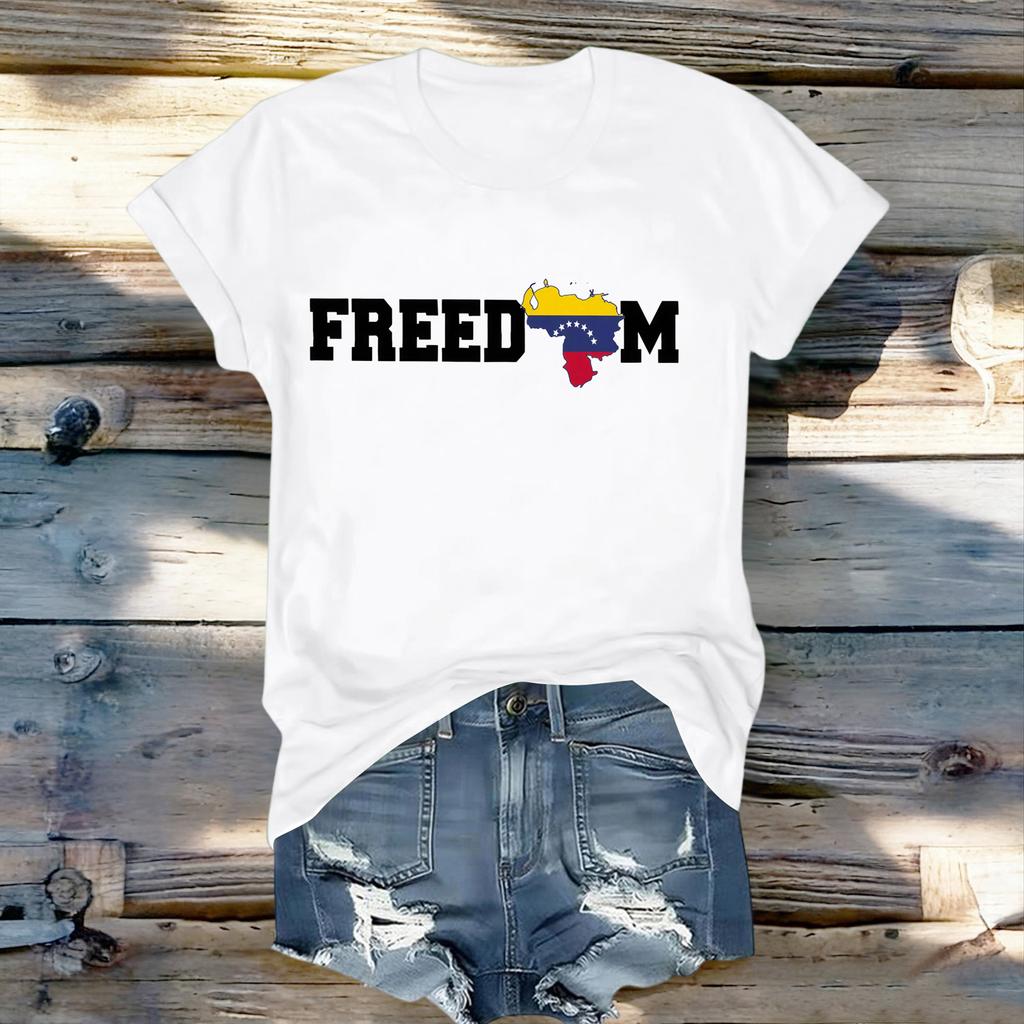 Женская модная футболка с круглым вырезом, повседневная, с ретро-принтом, с короткими рукавами