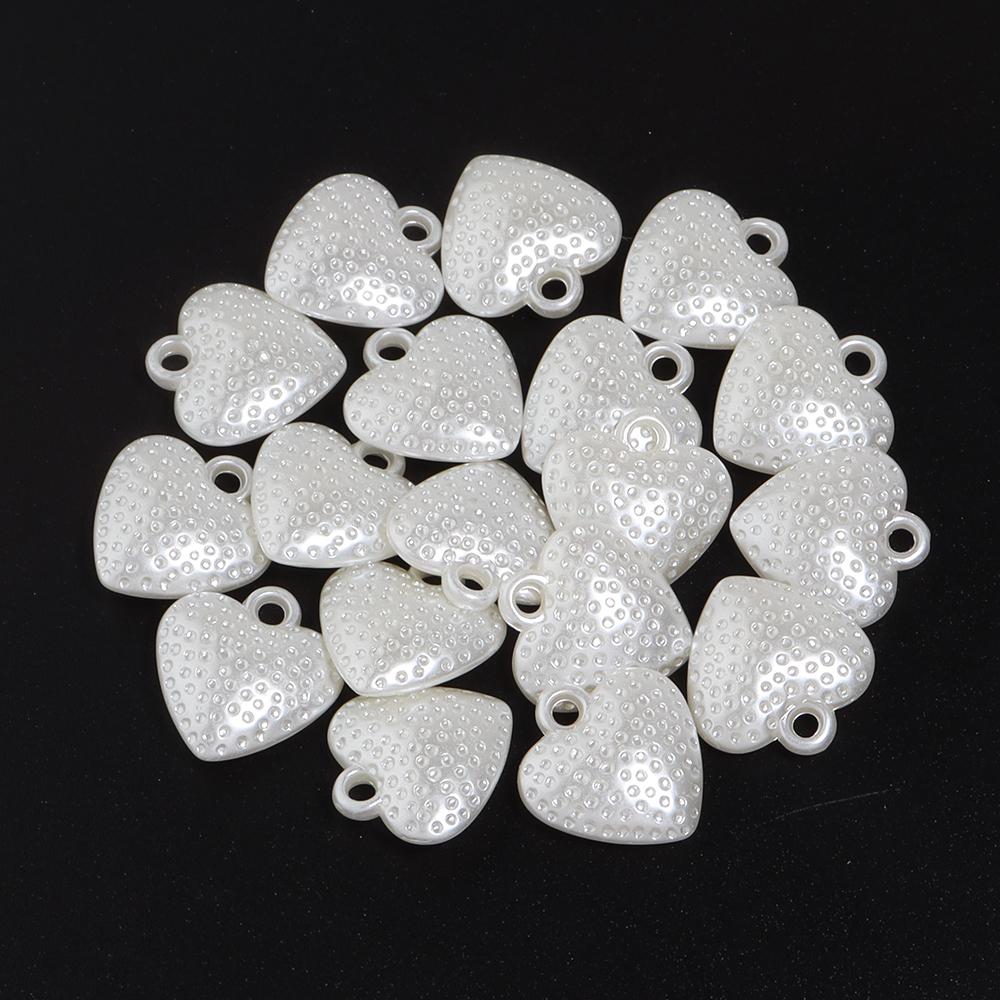 Imitation Pearl White Beads Bow Heart Mini Bear Loose Acrylic Beads For DIY Handmade Earrings Necklace Pendant Accessories