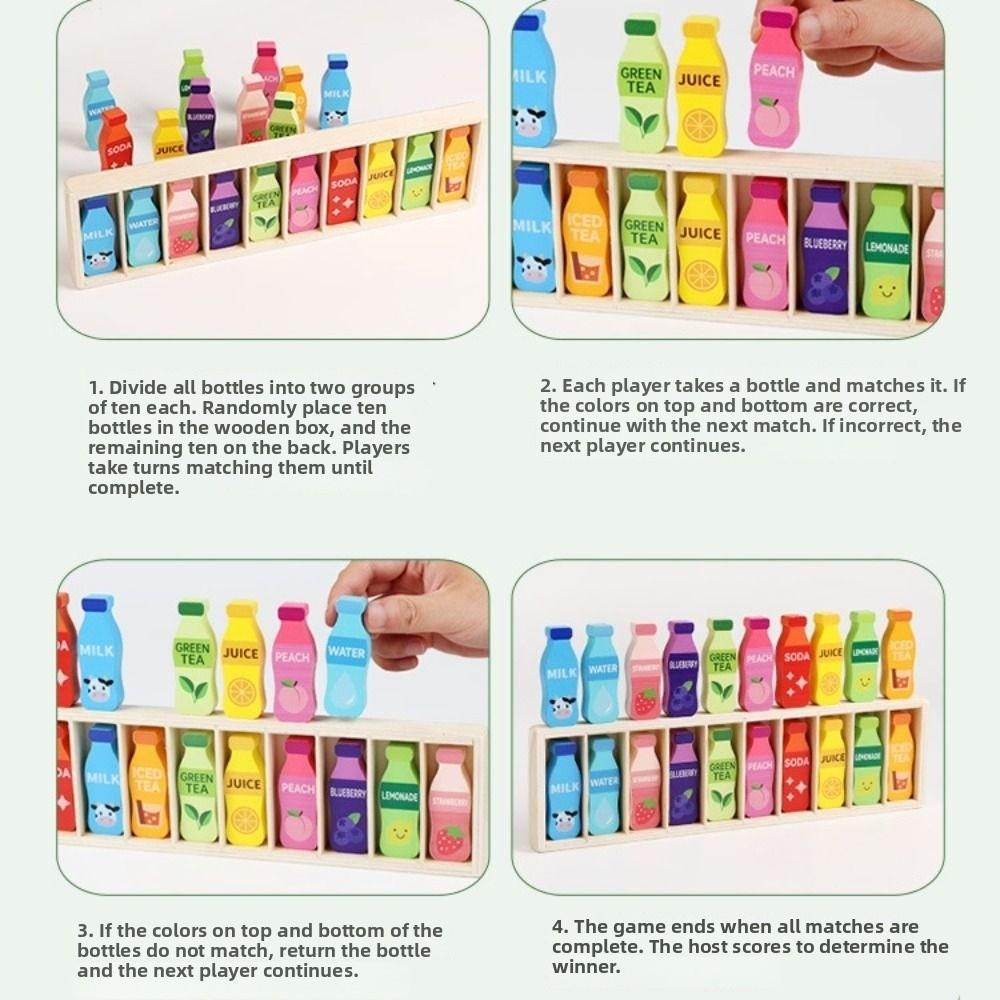 Beverage Theme Memory Match Game Creative Montessori Color Sorting Toys Boys Girls