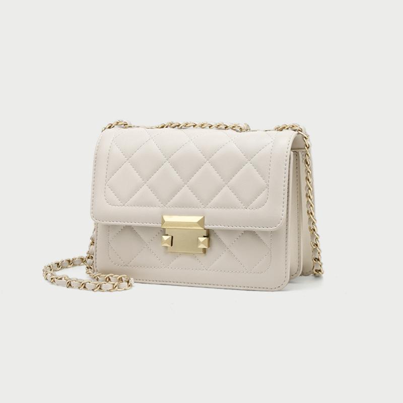 2025 Новый женский модный универсальный кросс-боди сумка Стеганая на цепочке маленькая квадратная сумка Популярная сумка через плечо Сумка из натуральной кожи для женщин
