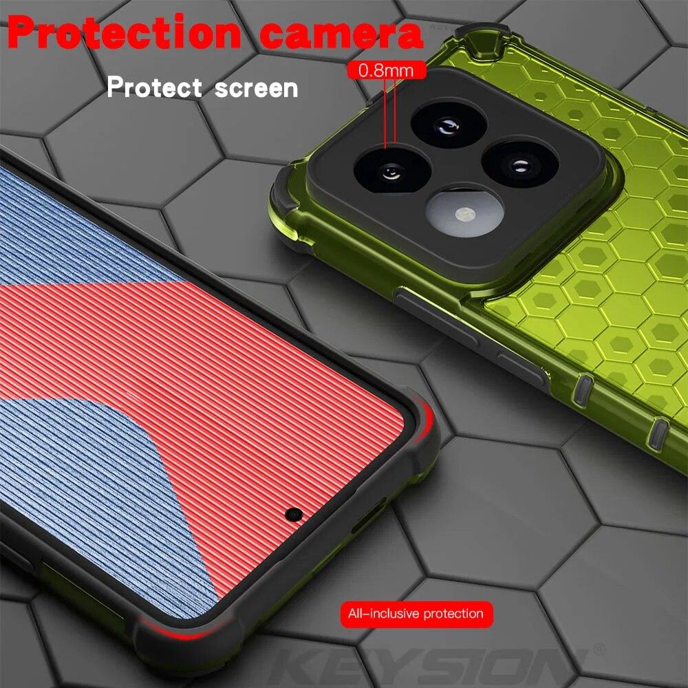 KEYSION Противоударный защитный чехол для Xiaomi 14 14 Pro 5G, силиконовый + прозрачный сотовый чехол для телефона из поликарбоната для Xiaomi 13 Pro 13 Ultra
