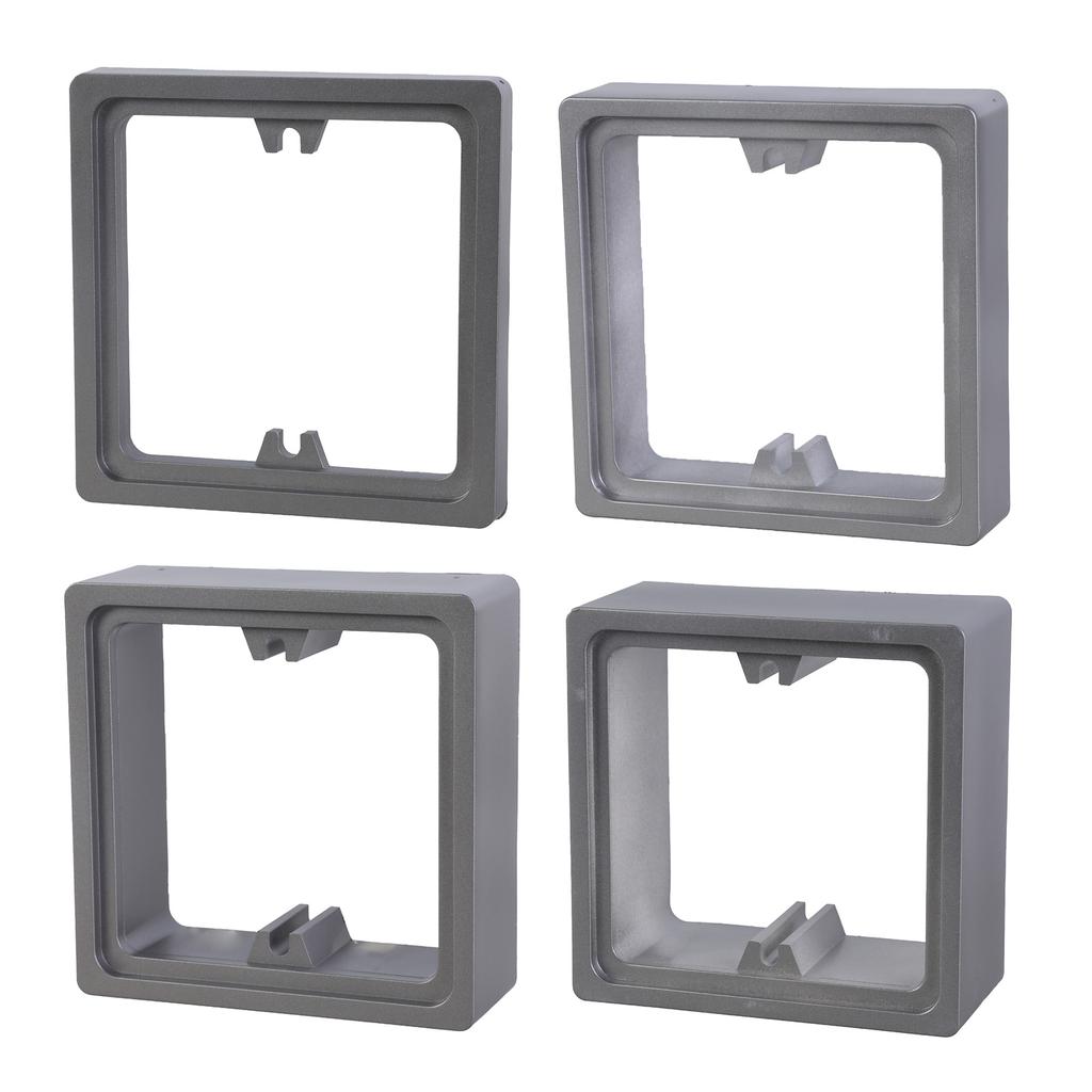 2Pcs Black Plastic Light Switches Cover Plates Self Adhesive Square Shape Wall Switches Stickers for Home Decoration