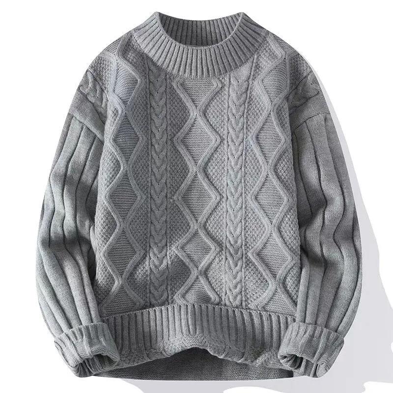 Утолщенный свитер, женский осенне-зимний теплый удобный мягкий пуловер с круглым вырезом, однотонные вязаные топы