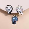 Cat Enamel Pin Lapel Brooch Metal Anime Badge Fashion Jewelry Accessary