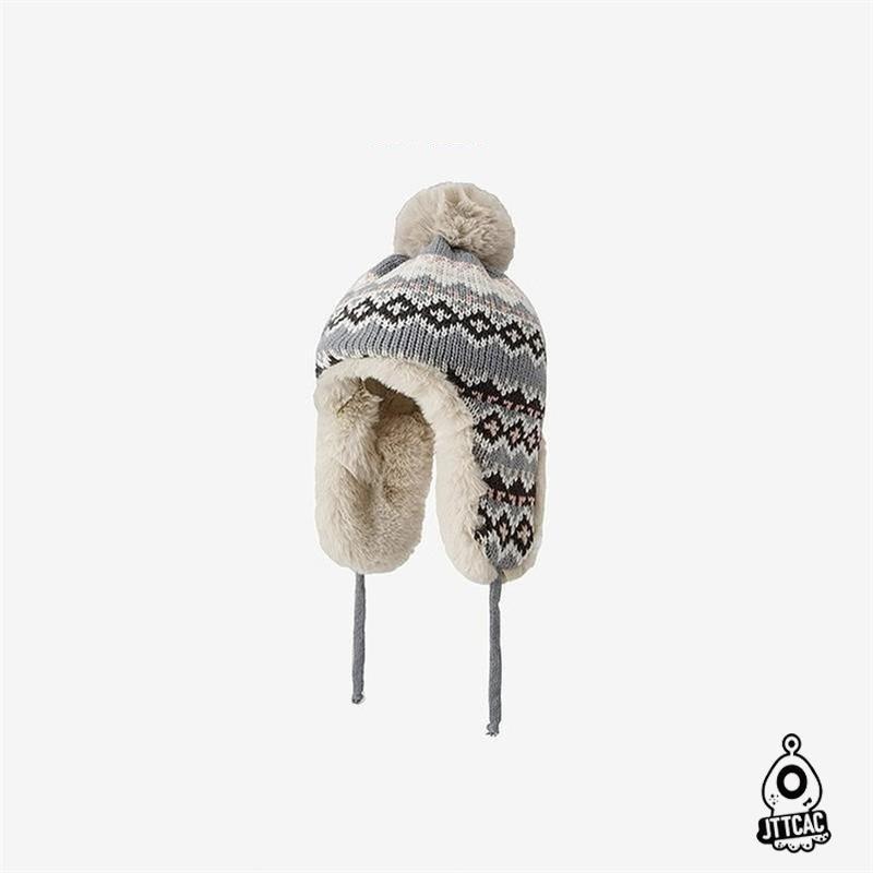 Женская зимняя ретро теплая вязаная шапка вязаная шапка вязаная шапка