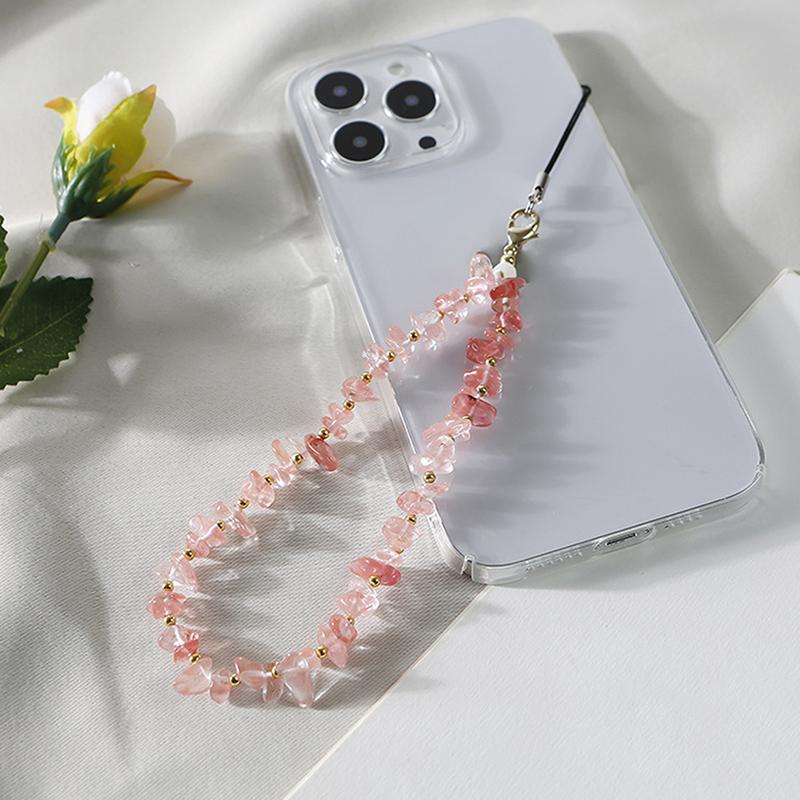 Изысканный ремешок для мобильного телефона с бусинами из натурального камня, милый ремешок для телефона, универсальный ремешок для мобильного телефона, защищающий от потери, подарки