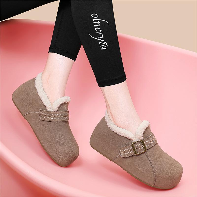 Зимние новые ретро платформа Birkenstocks повседневные мягкая подошва вельвет круглая голова модные универсальные Мюллеры хлопковые туфли