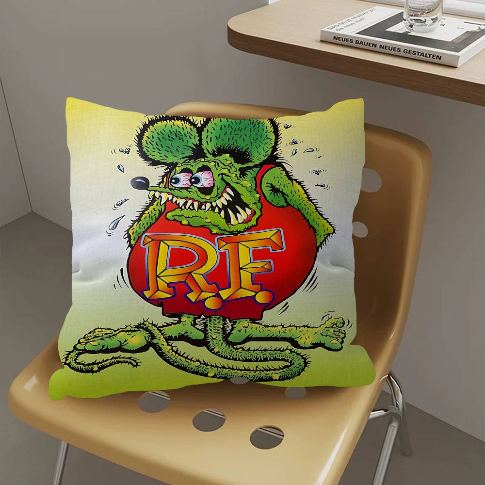 Funny R-Rat F-Fink Pillow Gift Home Office Decoration Bedroom Sofa Car Cushion Cover case 45x45