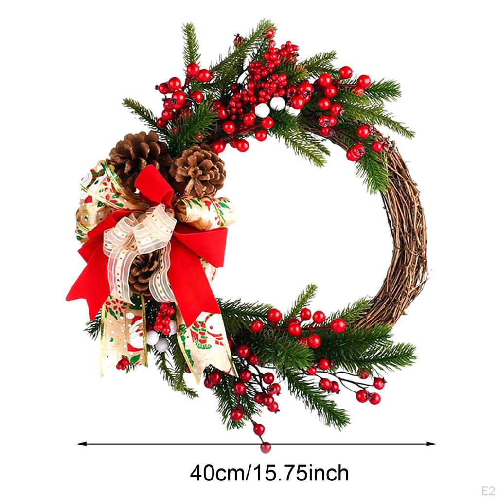 40 см рождественский венок на дверь искусственная шишка красные ягоды для вечеринок