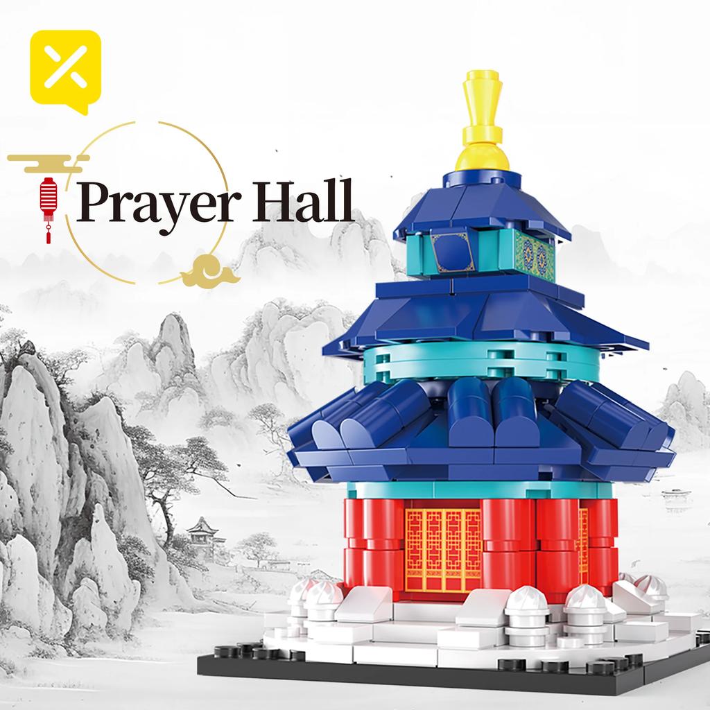 209 шт. Китайская архитектура Башня Конструктор Игрушки Башня Желтого Журавля Город Исторический Детский Сборный Кирпичный Конструктор Детский Подарок