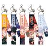 Anime Jujutsu Kaisen Laqcnyard Strap Keychain Cartoon Figure Gojo Satoru Yuji Itadori Streamer Bag Pendant Key Ring