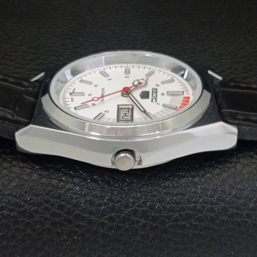 REFURBISHED SEIKO 5 AUTOMATIC 6309A VINTAGE JAPAN MENS WHITE WATCH a441834-a