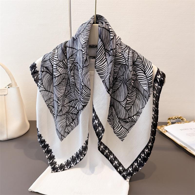 Горошек Стиль Елочка Узор Хлопок И Лен Маленький Квадратный Шарф Шелковый Шарф Имитация Бархата Головной Платок Шаль Шарф для Защиты от Солнца Женский Шарф