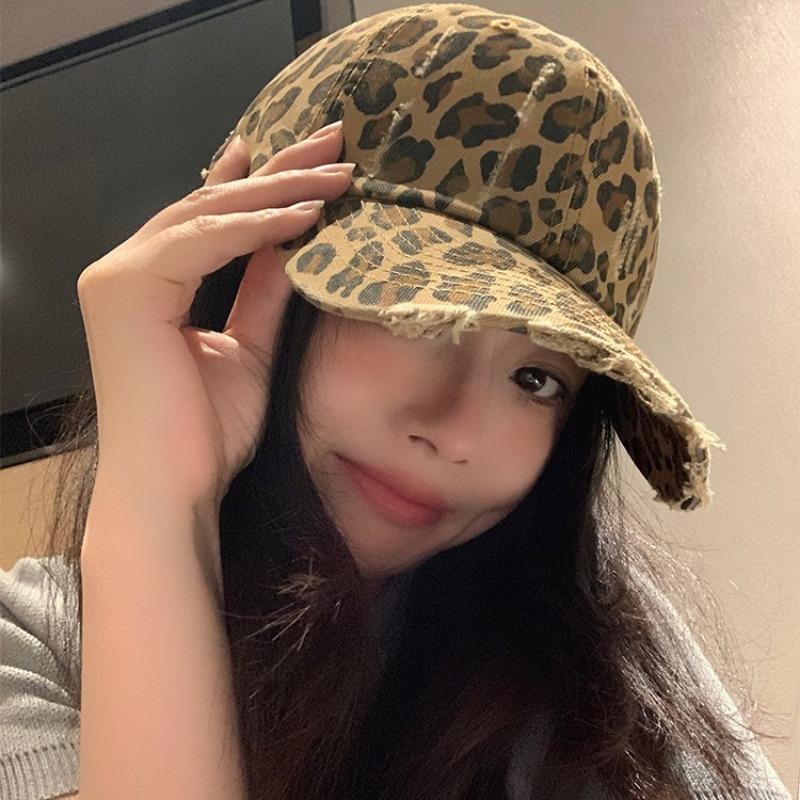 Trendy fashion leopard print baseball cap children street cool personality retro wide brim sunshade cap