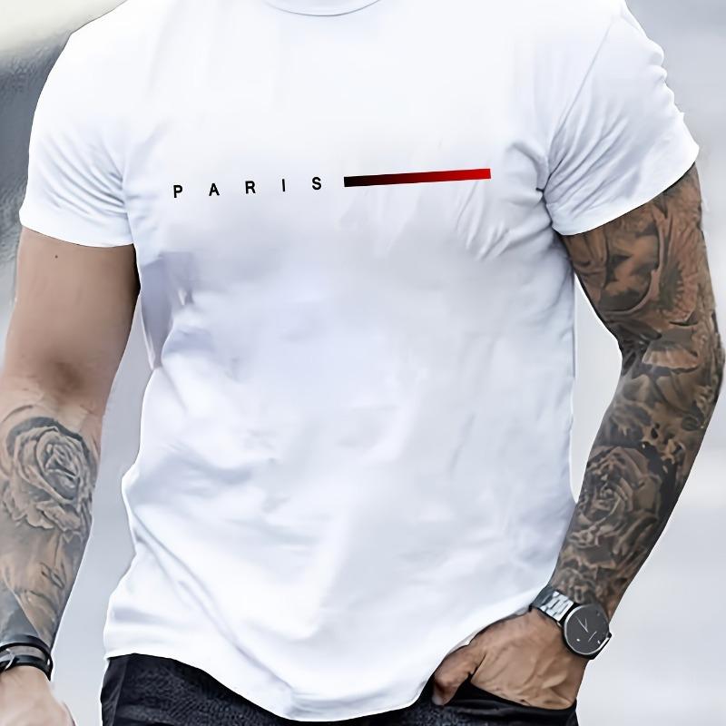 Summer Loose PARIS Creative Letter Print Casual Slim Fit Round Neck Short Sleeved T-shirt Top