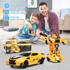 Remote Control Car Transform Toys,2.4G 1:12 Scale Transform Car Robot,One Button Transformation and 360 Rotation Drifting