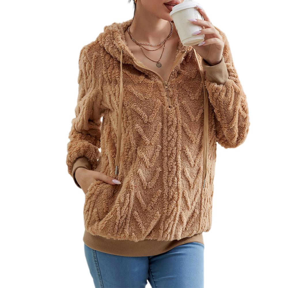 Женские пушистые флисовые толстовки, женские осенние толстовки с капюшоном на молнии, пуловеры, топы