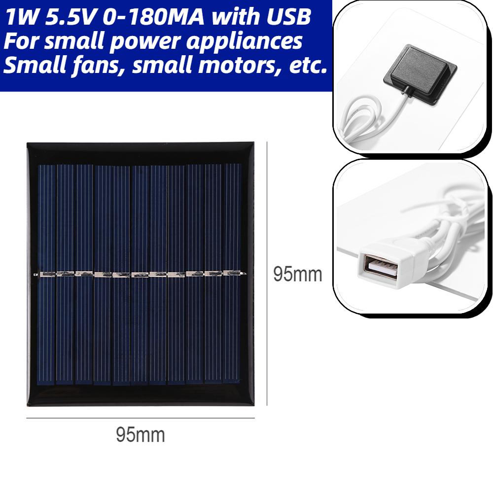 USB Solar Charger Panel 5V 2W 400mA Portable Solar Panel Output USB Outdoor Portable Solar System for Cell Mobile Phone Chargers 4