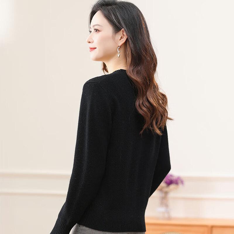 Women's Premium 100% Pure Wool V-Neck Short Cardigan