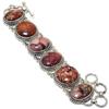 Butterfly Jasper Gemstone Handmade Ethnic 925 Silver Bracelet 7-8" JCB360-65