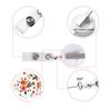 Flower Print Badge Holder Retractable Badge Holder Rotating ABS Badge Holder with Metal Clip for Nurse Doctor Student
