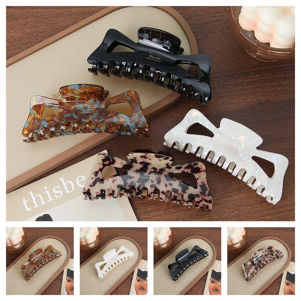 Hollow Bowknot Hair Claw Sweet Large Shark Clip Cute Ponytail Clip  Female