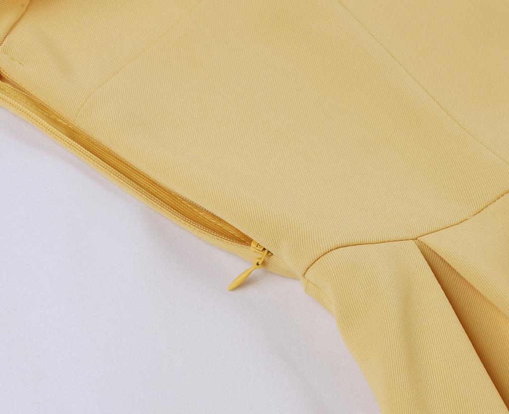 Spring and Autumn European and American Fashion Women's Dress with Waist Strap and Lotus Leaf Sleeves, Large Swing Retro Dress