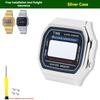 Для Casio CASIO серии A168W модифицированный металлический корпус и ремешок из нержавеющей стали, аксессуары, маленький золотой самородок, серебряный блок