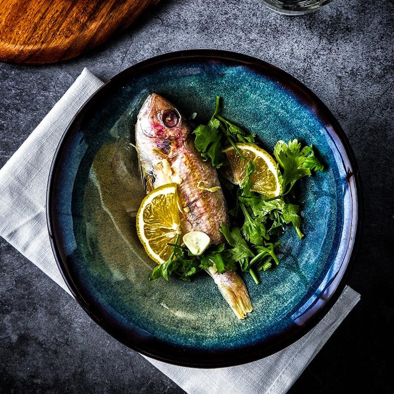 Японская печь для смены миски для лапши рамэн, бытовая под глазурованной кухонной посудой, миска для салата, супа, большая миска для риса, набор столовой посуды