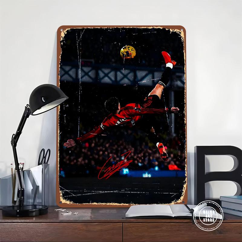 Alejandro Garnacho Bicycle Kick Tin Plaque Poster Customized Wall Art Retro Vintage Metal Signs for Room Mancave Decoration Home