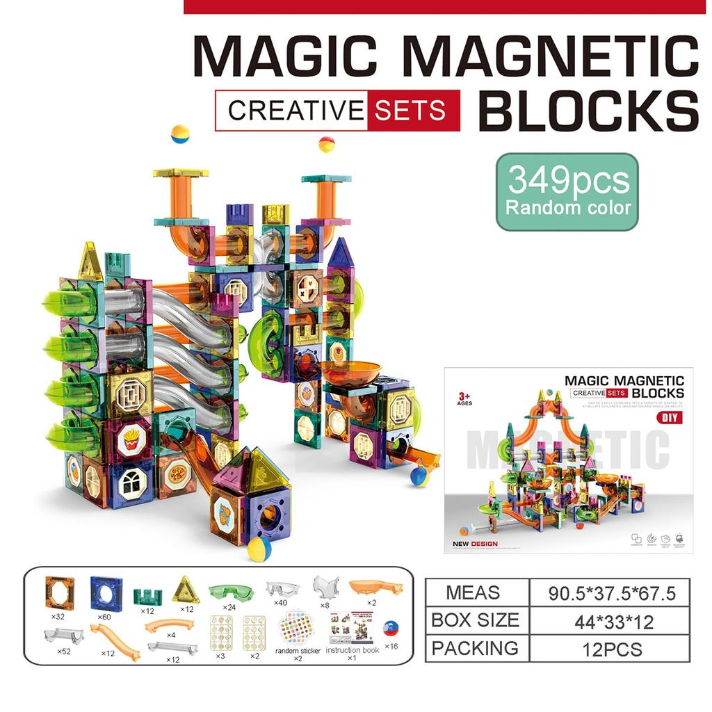 Слайд-шар магнитные детали строительные блоки интеллект собранный мальчик игрушка подарок