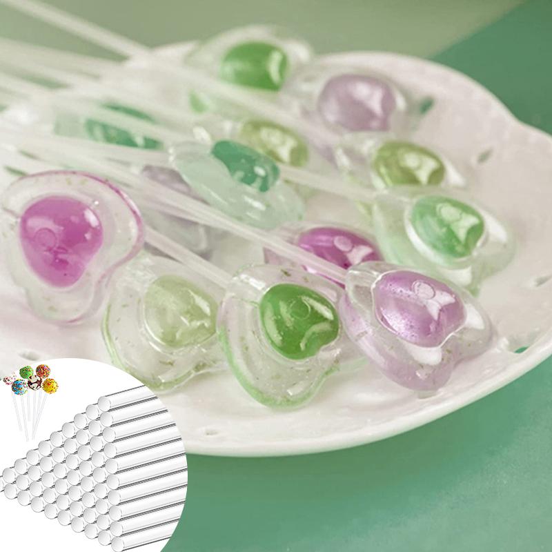 100 шт. многоразовых палочек для кейк-попсов, прозрачные акриловые палочки для леденцов для изготовления леденцов