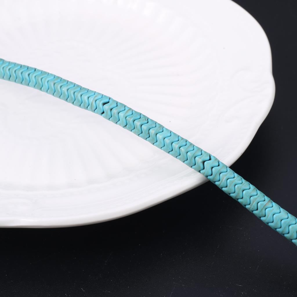 1 нить энергетические бусины из натурального камня в стиле бохо, волнообразная форма, голубые бирюзовые, свободные разделительные бусины для изготовления украшений своими руками, рождественские ожерелья, аксессуары для рукоделия