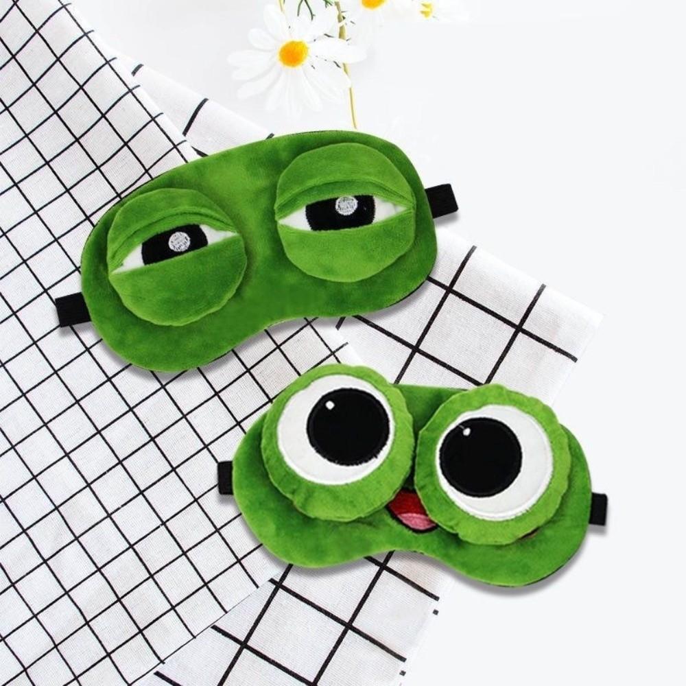 Skin-friendly Frog Sleep Eye Mask Cartoon Plush Sleeping Eye Cover Lovely 3D Eye Mask Dream Night