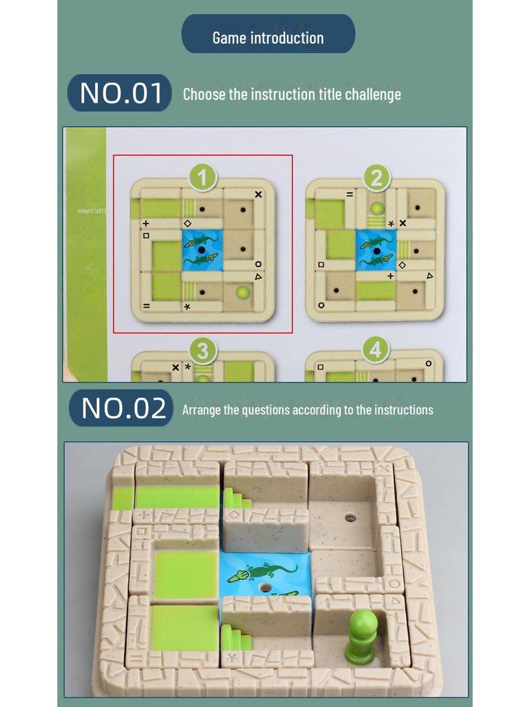 Маленький сладкий крокодиловый лабиринт: Huarongdao Логическая настольная игра-головоломка для детей