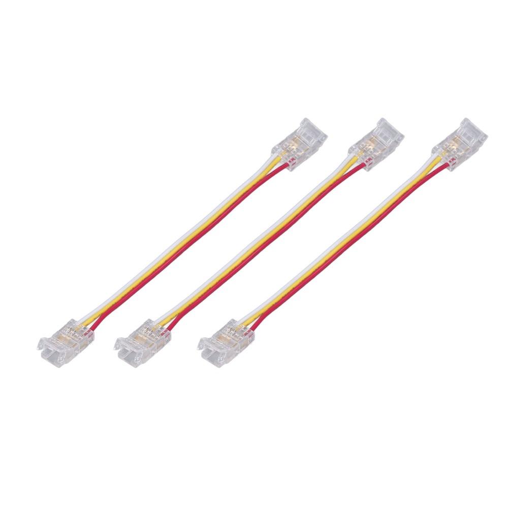 10pcs 3Pin LED Light Strip Connectors 8mm/10mm Light Strip Connectors For Warehouse