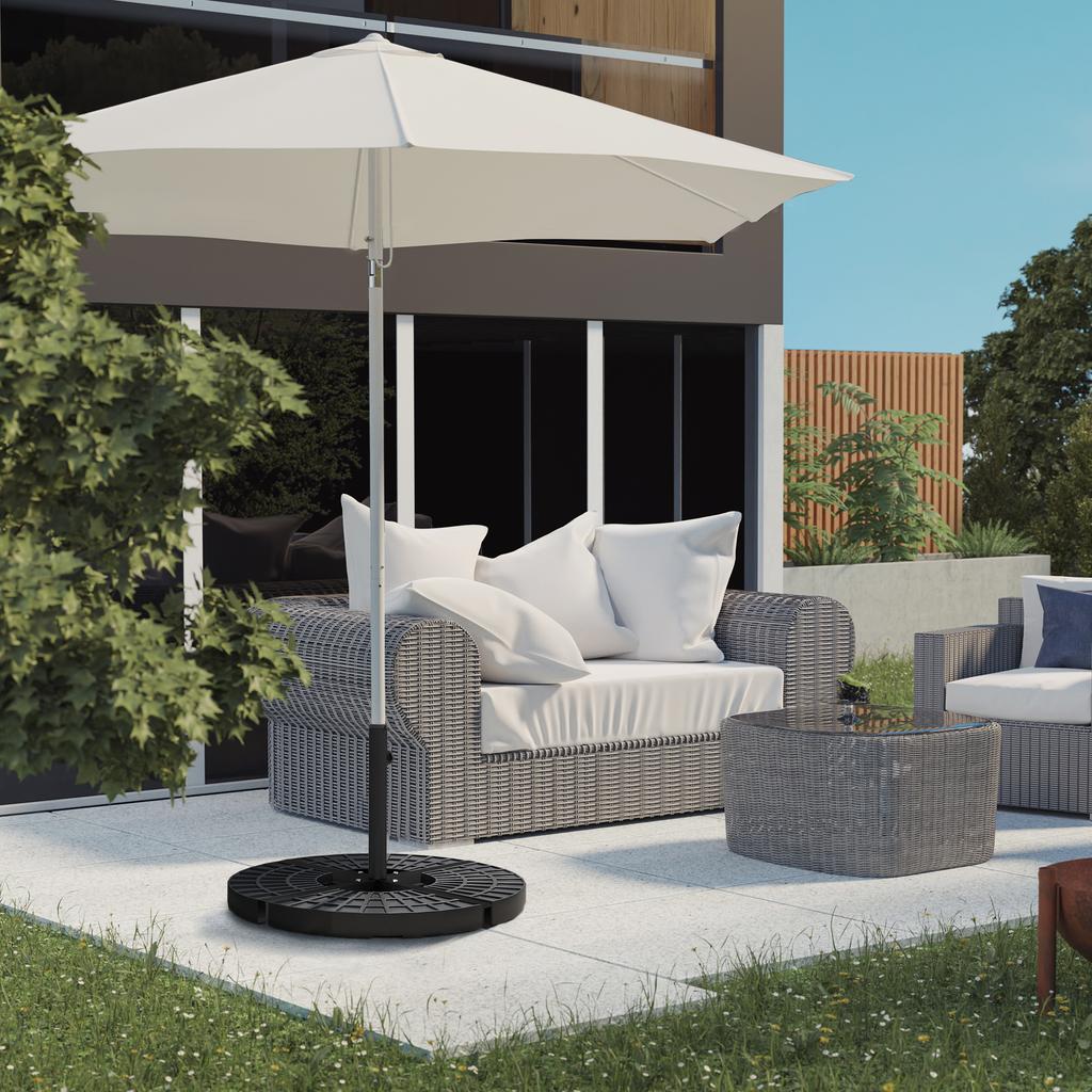 Parasol base. Cross base. Weatherproof. 100 x 100 x 75 cm. Black