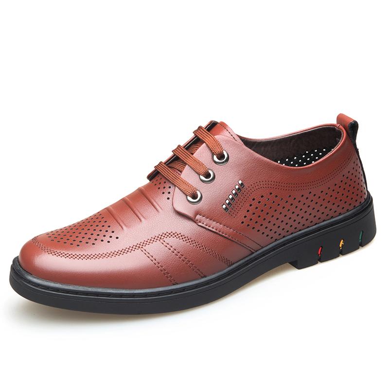 British Style Men'S Casual Oxford Shoes Breathable Massage Sole Outdoor Commuting Leather Shoes Business Men'S Work Shoes
