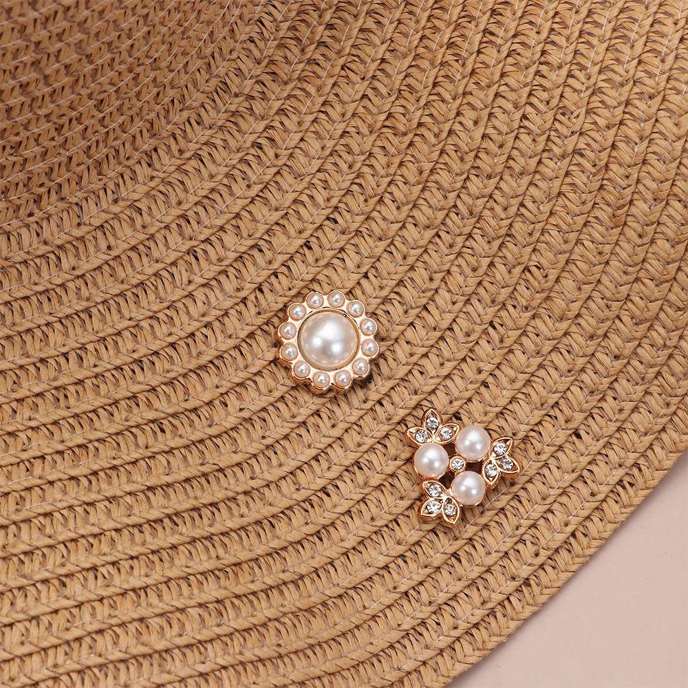 Аксессуары для шляп в форме цветка Аксессуары для головных уборов Жемчужные пуговицы Пуговицы со стразами Жемчужные шпильки