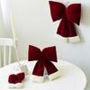 Christmas Bow Decoration Velvet Red Bow Knot Hanging Ornaments Xmas Tree Pendant