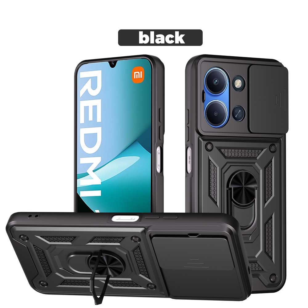 Для Redmi 15C 171MM Глобальная противоударная бронированная крышка с кольцом-держателем для автомобиля Для Redmi 15C 4G 5G Глобальная Защитная крышка с кольцом-держателем для автомобиля