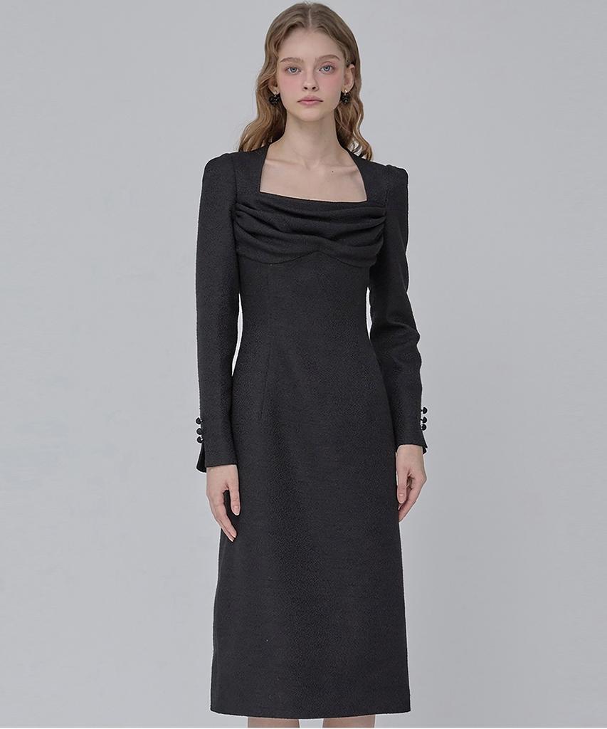 Julie And Kara 24 Fw Collar 108 Dear Vivian Tweed Dress Black