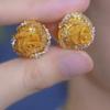 Gold Mesh Crystal Rose Ear Cuffs - Elegant High-End Versatile Women's Earrings.