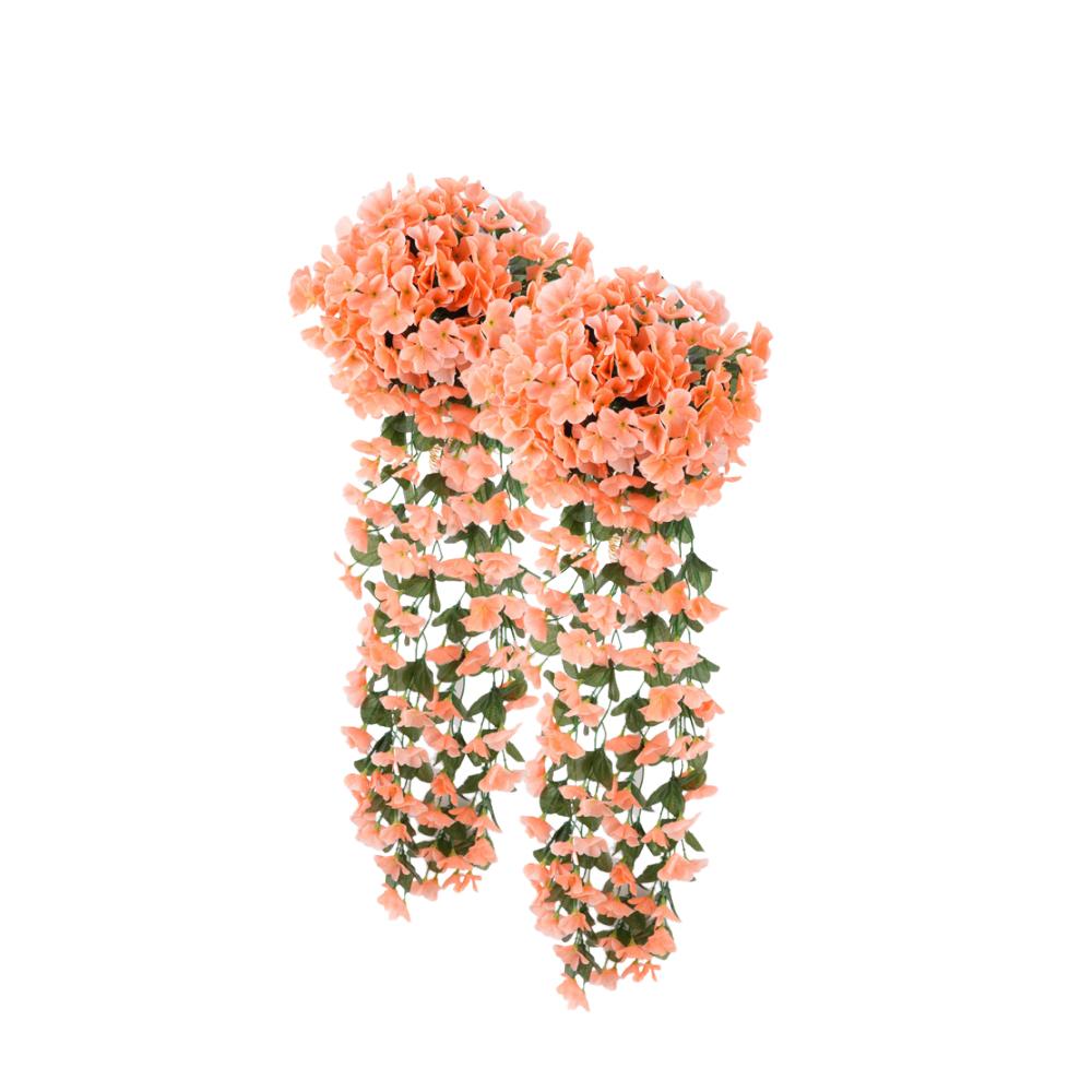 2pcs Artificial Wisteria Wreaths Hanging Flowers Bunch, Fake Plants for Garden Wall Wedding Inside Home Door Decoration