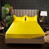Solid Color Fitted Sheet Satin Rayon High-End Mattress Cover Elastic Band Sheets Sale Bed Sheet