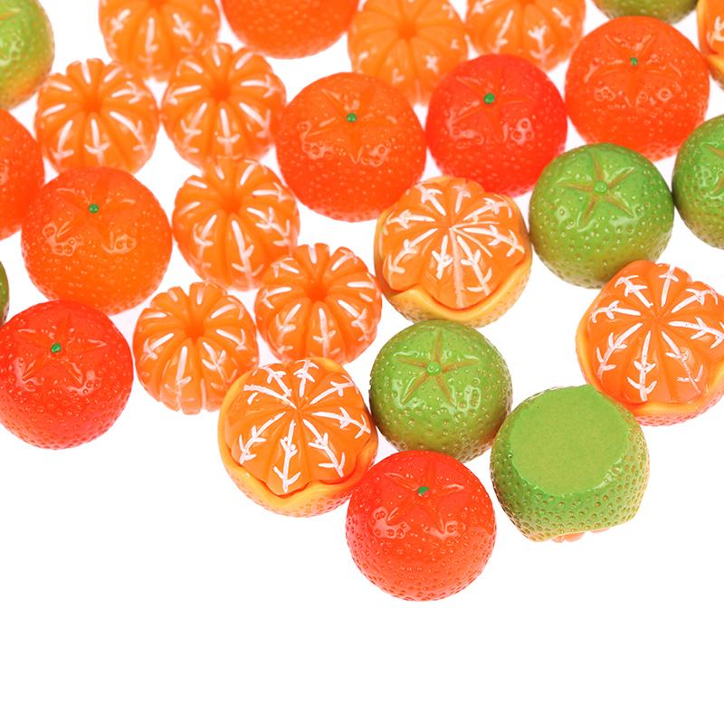 10Pcs Resin Mixed Artificial Orange Fruits Miniature Doll House Accessories