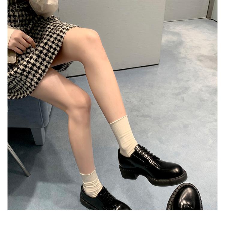 Версия из коровьей кожи~ Виноградная мать те же лоферы на шнуровке в британском стиле Оксфорды на толстом каблуке и толстой подошве Дерби маленькие кожаные туфли женские