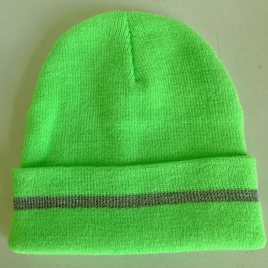 Вязаная шапка со светоотражающей полосой, теплая шапка унисекс, уличная ветрозащитная, холодостойкая, эластичная шапка, головной убор