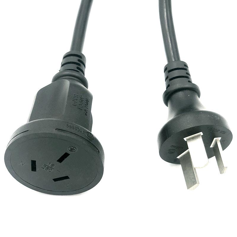 CCC 3-Pin Extension Cord, 1.5-2.5mm², 10A-16A, Male-Female, Chinese Standard.